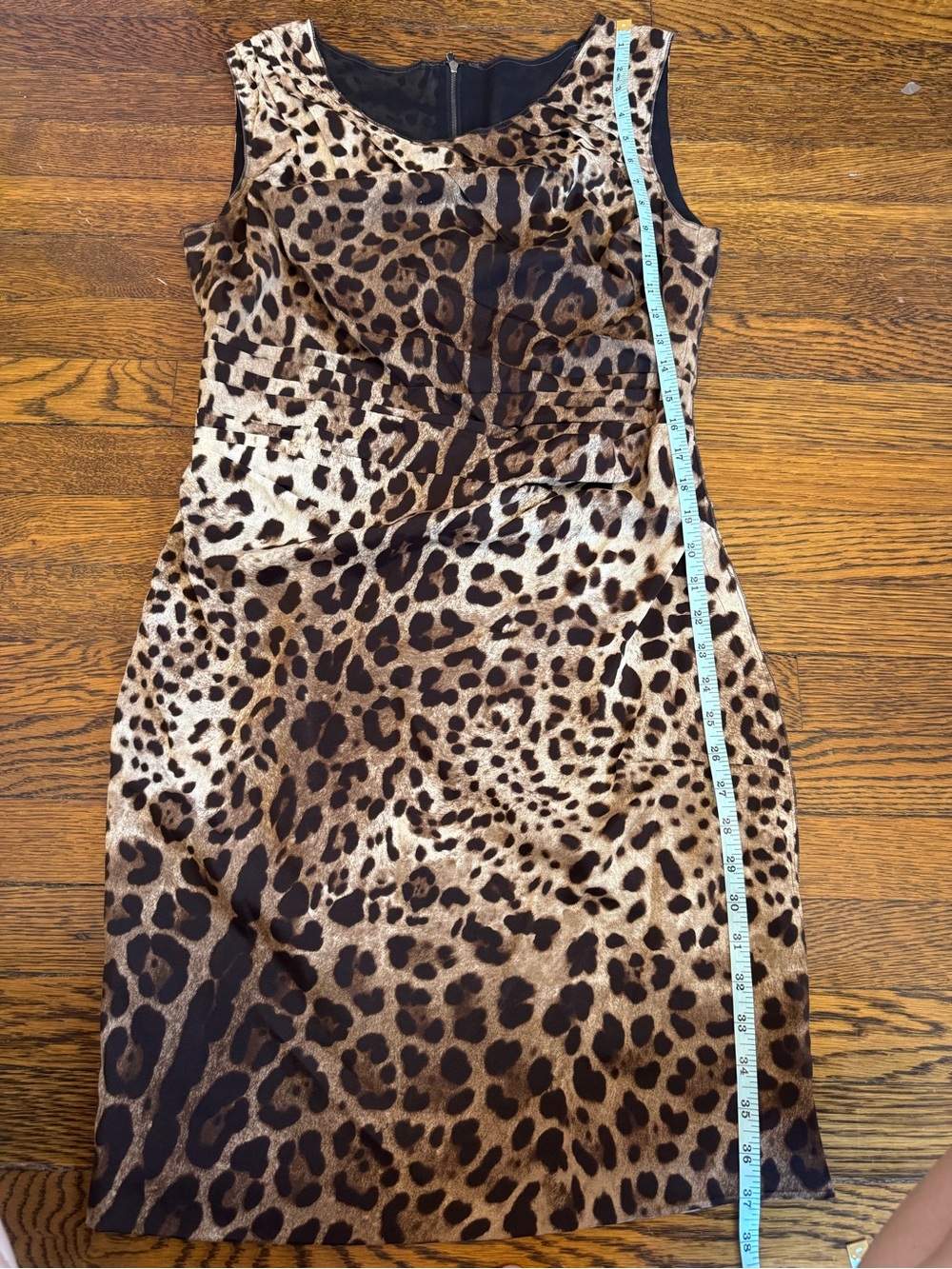 Dolce&Gabbana silk Leopard Print Sleeveless Sheath Dress - Brown IT 46 - Picture 12 of 14